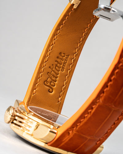 Bespoke Watch Strap in Orange Himalayan Crocodile