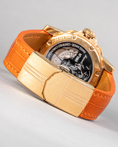 Bespoke Watch Strap in Orange Himalayan Crocodile