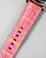 Bespoke Watch Strap in Gold Pink Alligator