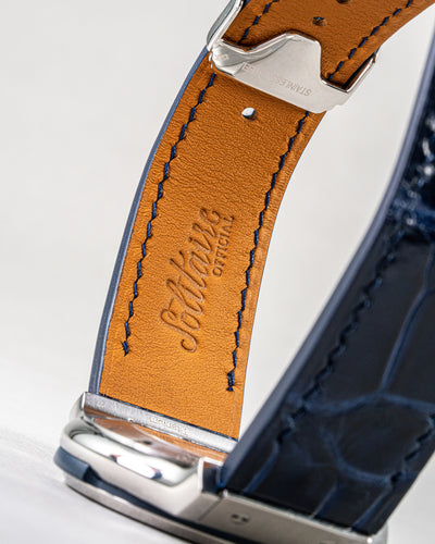 Bespoke Watch Strap in Electric Blue Crocodile