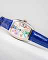 Bespoke Watch Strap in Electric Blue Crocodile