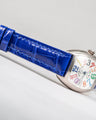 Bespoke Watch Strap in Electric Blue Crocodile