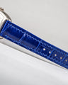 Bespoke Watch Strap in Electric Blue Crocodile