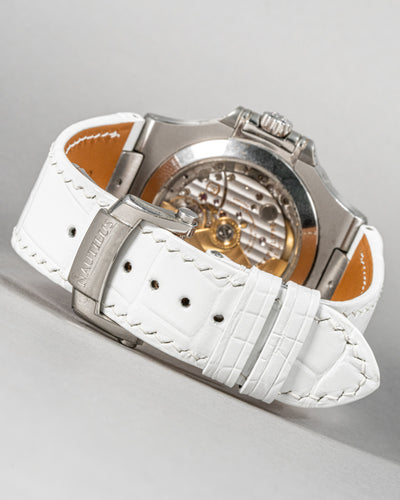 Bespoke Watch Strap in White Crocodile