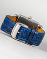 Bespoke Watch Strap in Tie Dye Blue Crocodile