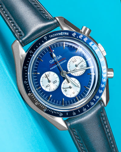 Solitaire Universal Straps in Deep Ocean Buttero for Omega Speedmaster