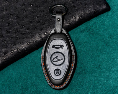 Bespoke Key Fob Cover in Black Nappa