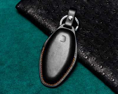 Bespoke Key Fob Cover in Black Nappa