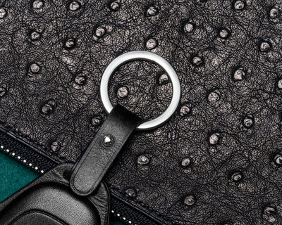 Bespoke Key Fob Cover in Black Nappa