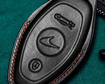 Bespoke Key Fob Cover in Black Nappa