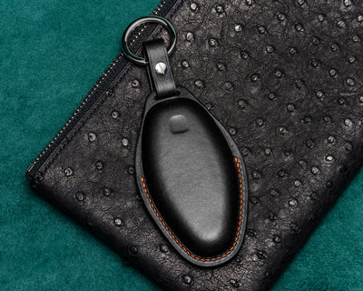 Bespoke Key Fob Cover in Black Nappa