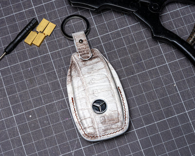 Bespoke Key Fob Cover in Natural Himalayan Crocodile