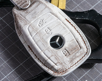 Bespoke Key Fob Cover in Natural Himalayan Crocodile