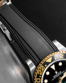 Solitaire Rubber straps in Classic Black for Rolex GMT Master II 116713LN