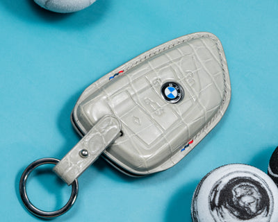 Bespoke Key Fob Cover in Grey Crocodile