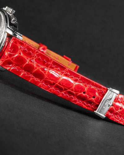 Bespoke Watch Strap in Ferrari Red Crocodile