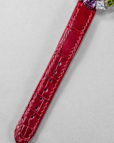 Bespoke Watch Strap in Apple Maroon Crocodile