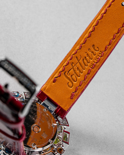 Bespoke Watch Strap in Apple Maroon Crocodile