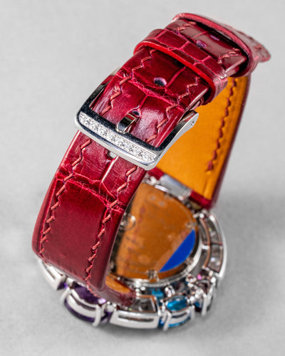 Bespoke Watch Strap in Apple Maroon Crocodile