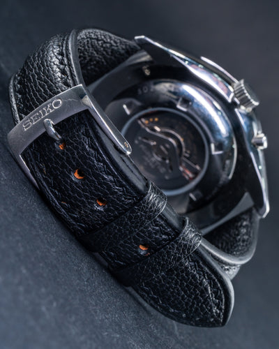 Bespoke Watch Strap in Black Chèvre