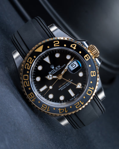 Solitaire Rubber straps in Classic Black for Rolex GMT Master II