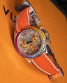 Solitaire Rubber straps in Frosted Orange for Rolex Daytona 116508