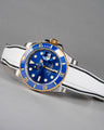 Solitaire Rubber straps in Cookie White for Rolex Submariner 116613