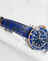 Bespoke Watch Strap in Electric Blue Python