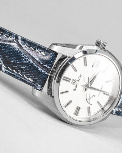 Bespoke Watch Strap in Denim Blue Crocodile