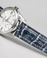 Bespoke Watch Strap in Denim Blue Crocodile