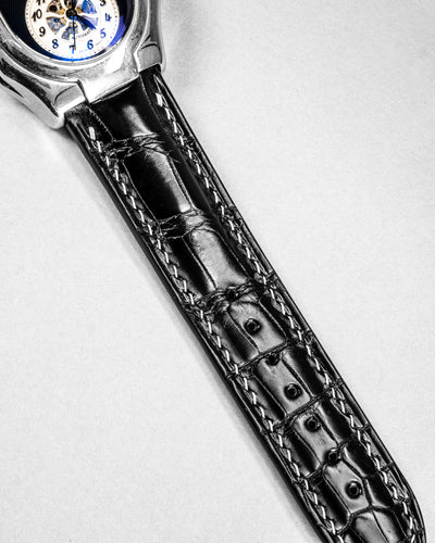 Bespoke Watch Strap in Black Crocodile