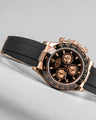 Solitaire Rubber straps in Classic Black for Rolex Daytona 116515