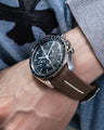 Solitaire Rubber straps in Bear Brown for Omega Speedmaster