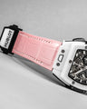 Bespoke Watch Strap in Baby Pink Crocodile