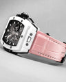 Bespoke Watch Strap in Baby Pink Crocodile