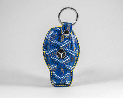 Bespoke Key Fob Cover in Blue Goyard