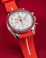 Solitaire Rubber straps in Scarlet Red for Omega Speedmaster