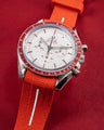 Solitaire Rubber straps in Scarlet Red for Omega Speedmaster