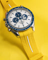 Solitaire Rubber straps in Phoenix Yellow for Omega Speedmaster