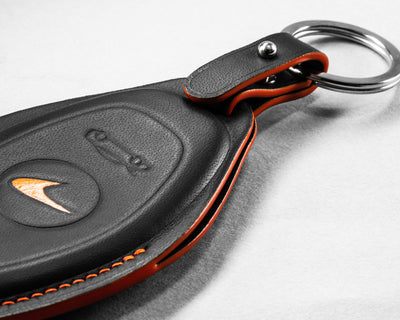 Bespoke Key Fob Cover in Black Nappa