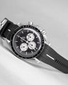 Solitaire Rubber straps in Godzilla Black for Omega Speedmaster