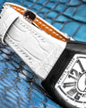 Bespoke Watch Strap in White Crocodile