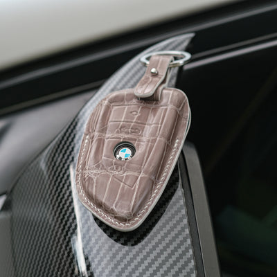 Bespoke Key Fob Cover in Grey Crocodile