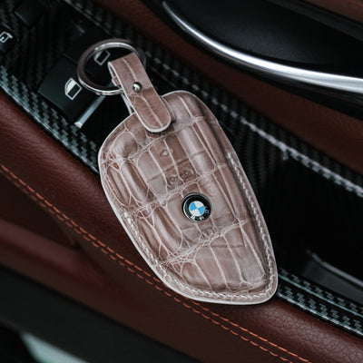 Bespoke Key Fob Cover in Grey Crocodile