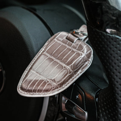 Bespoke Key Fob Cover in Grey Crocodile