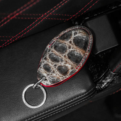 Bespoke Key Fob Cover in Natural Himalayan Crocodile