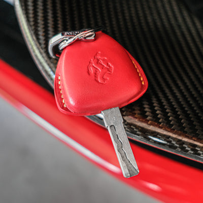 Bespoke Key Fob Cover in Red Nappa