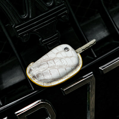 Bespoke Key Fob Cover in Natural Himalayan Crocodile