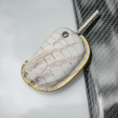 Bespoke Key Fob Cover in Natural Himalayan Crocodile