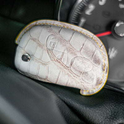 Bespoke Key Fob Cover in Natural Himalayan Crocodile